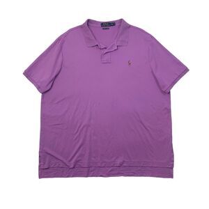 Polo Ralph Lauren Shirt Mens XXL 2XL Pansy Purple Pima Soft Touch High Low Golf
